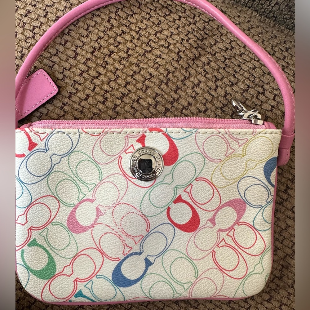 Coach Chelsea Pink Monogram Wristlet (Authentic)